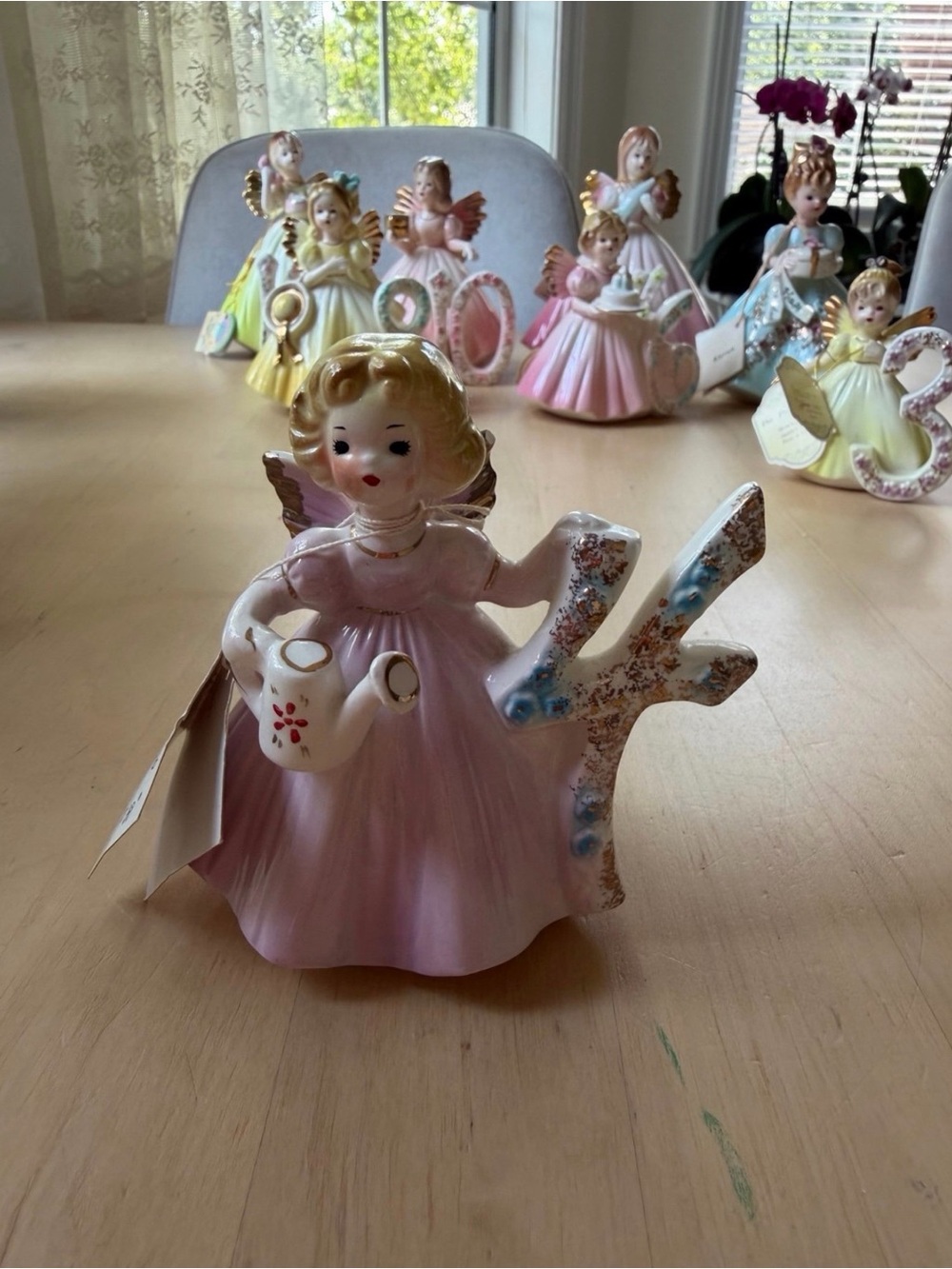 Vintage Josef Originals Birthday Angel 4 Year Old Figurine Japan Foil Label